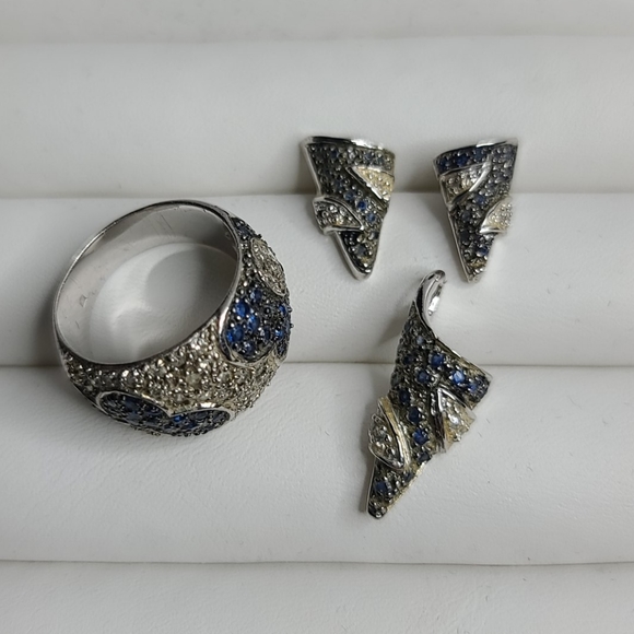 Art deco earrings and pendant set sterling… - Picture 1 of 6